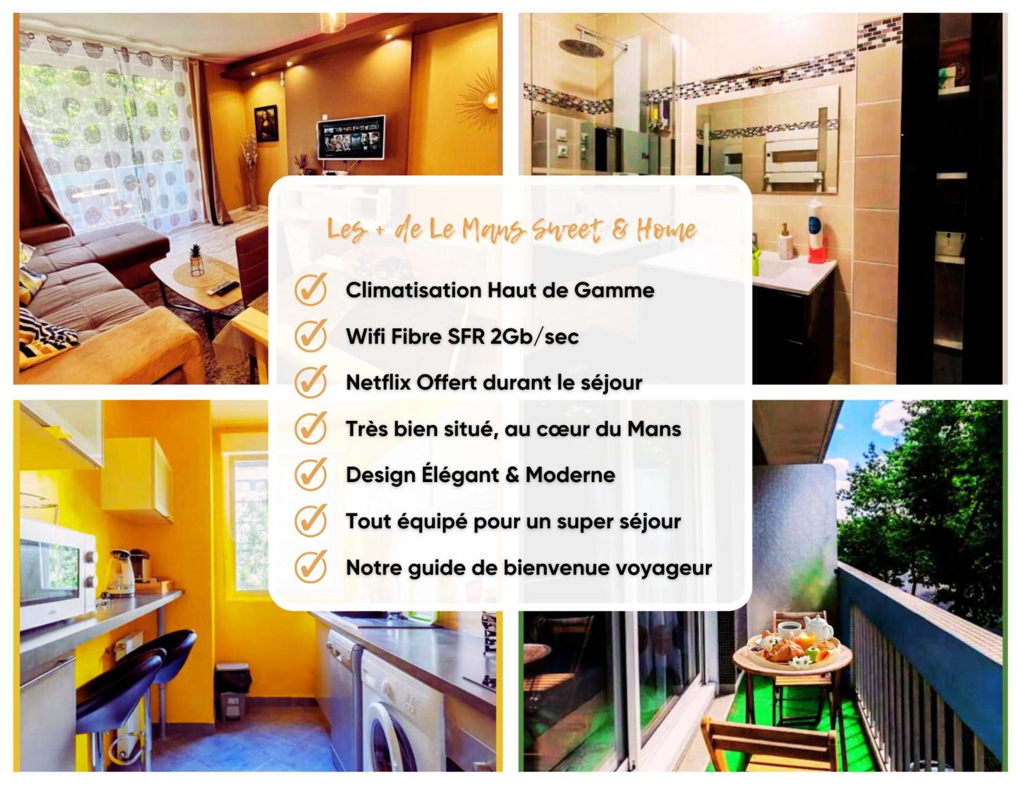 Le Mans City Sweet & Home - Climatise - Netflix - Wifi Fibre - Parking - Proche Circuit Des 24H & Centre-Ville - Accordhebergementconciergerie Exterior photo